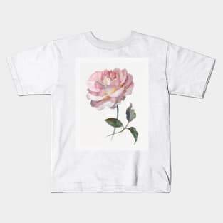 Pink delicate rose hand painted watercolour by Leanne Kids T-Shirt